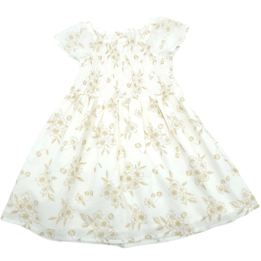OshKosh B'gosh Girls Dress Floral Cherry Smocked Toddler 3T